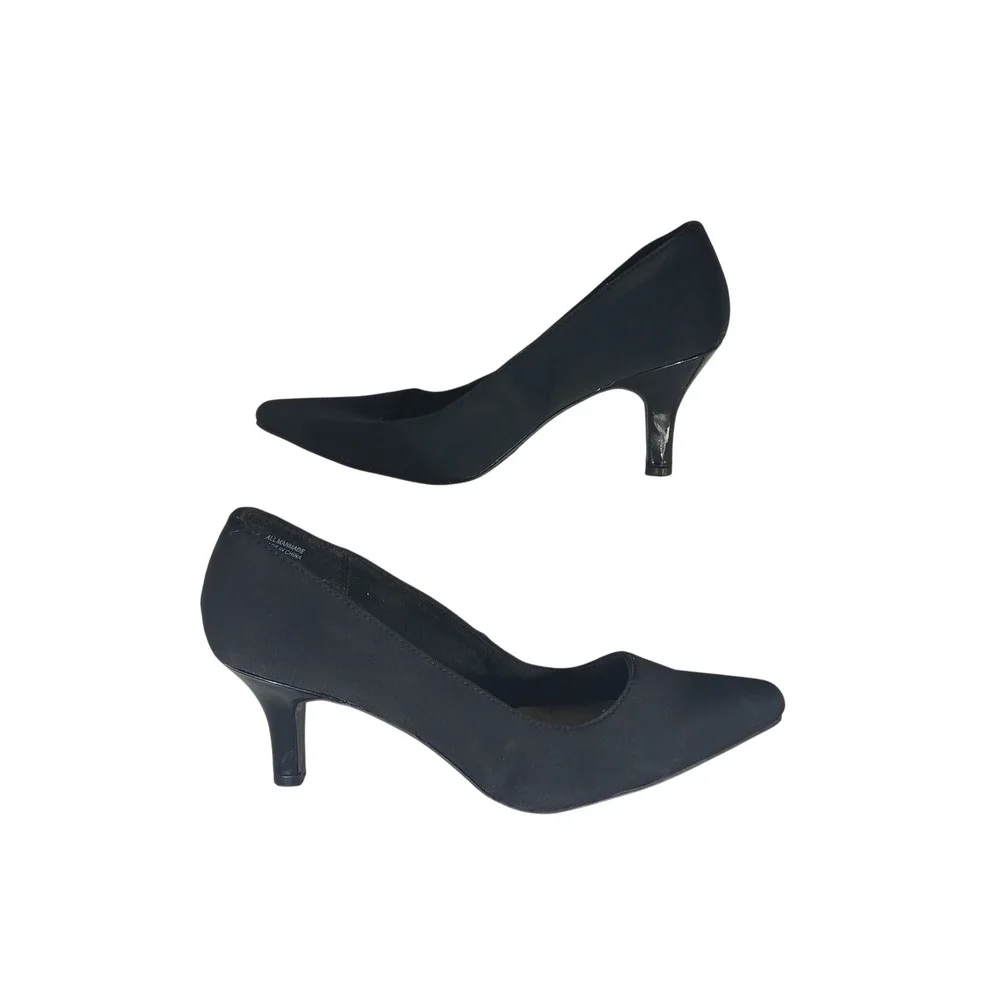 Karen Scott Clancy Pump 9M Black Pointed Toe Kitten Heel Officecore Professional